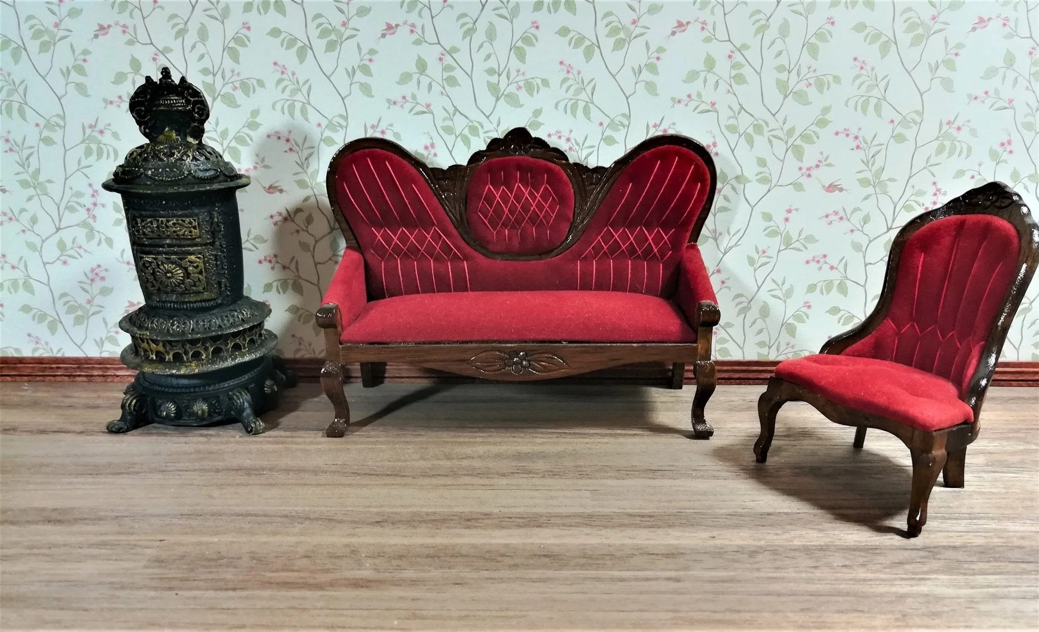 Dollhouse Miniature Parlour Stove Large Victorian 1:12 Scale parlor heating - Image 3
