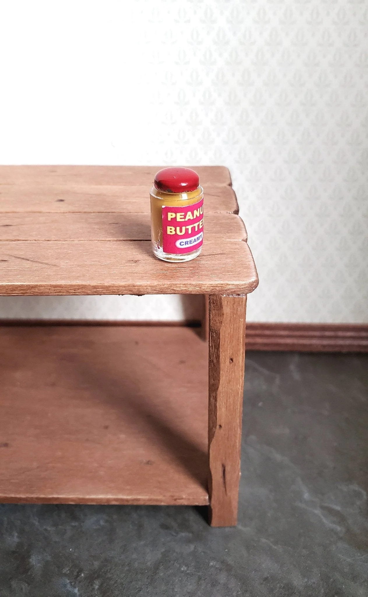 Dollhouse Miniature Peanut Butter Jar Creamy 1:12 Scale Food Groceries Kitchen