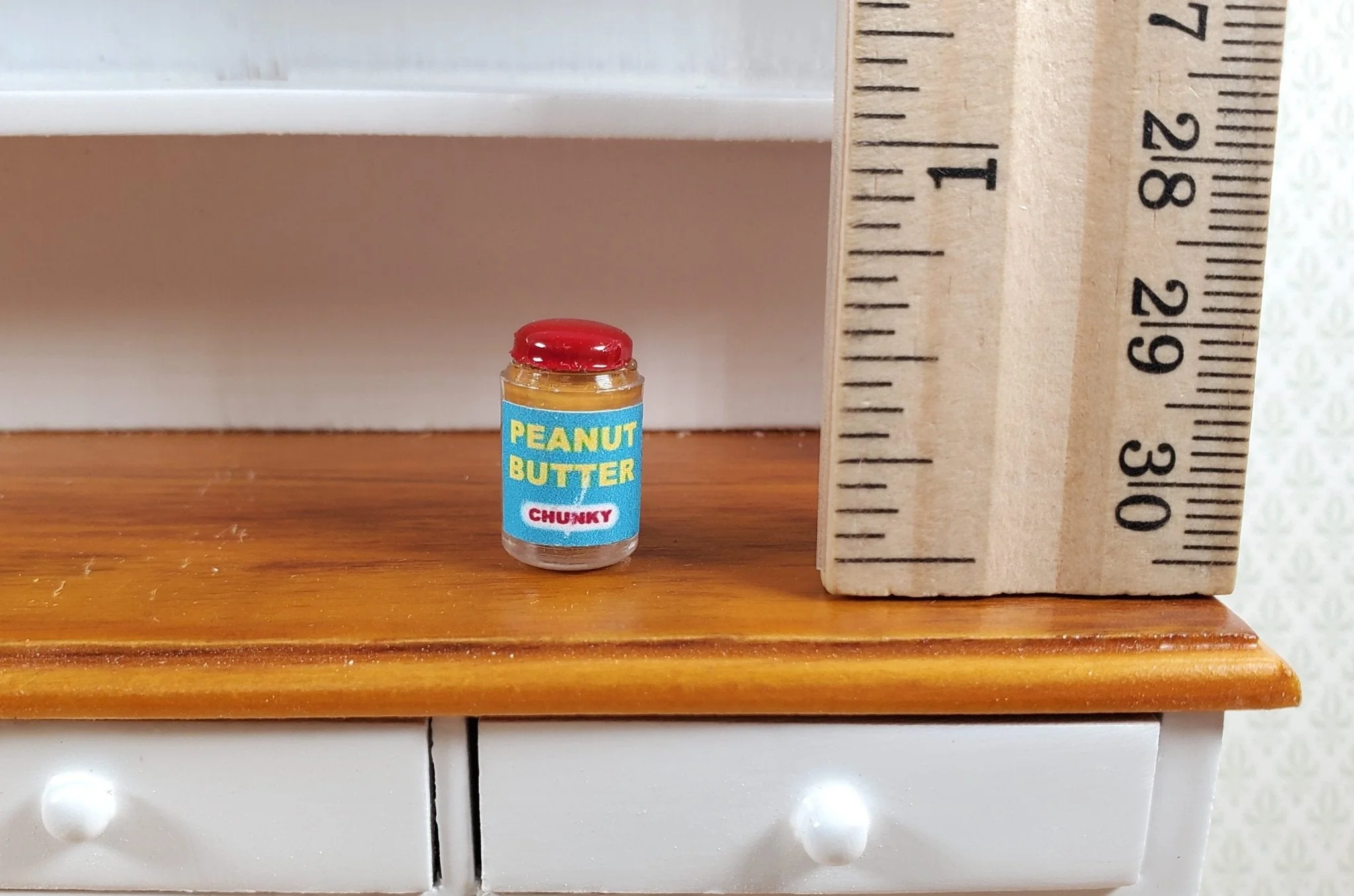 Dollhouse Miniature Peanut Butter Jar Crunchy 1:12 Scale Food Groceries Kitchen - Image 3