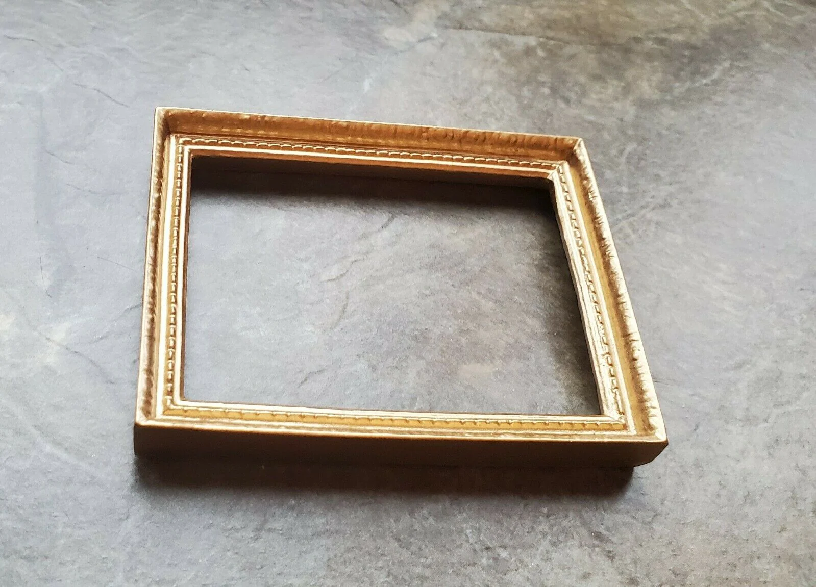 Dollhouse Miniature Picture Frame Large Fancy Gold for Painting 1:12 Scale 72 mm - Image 2