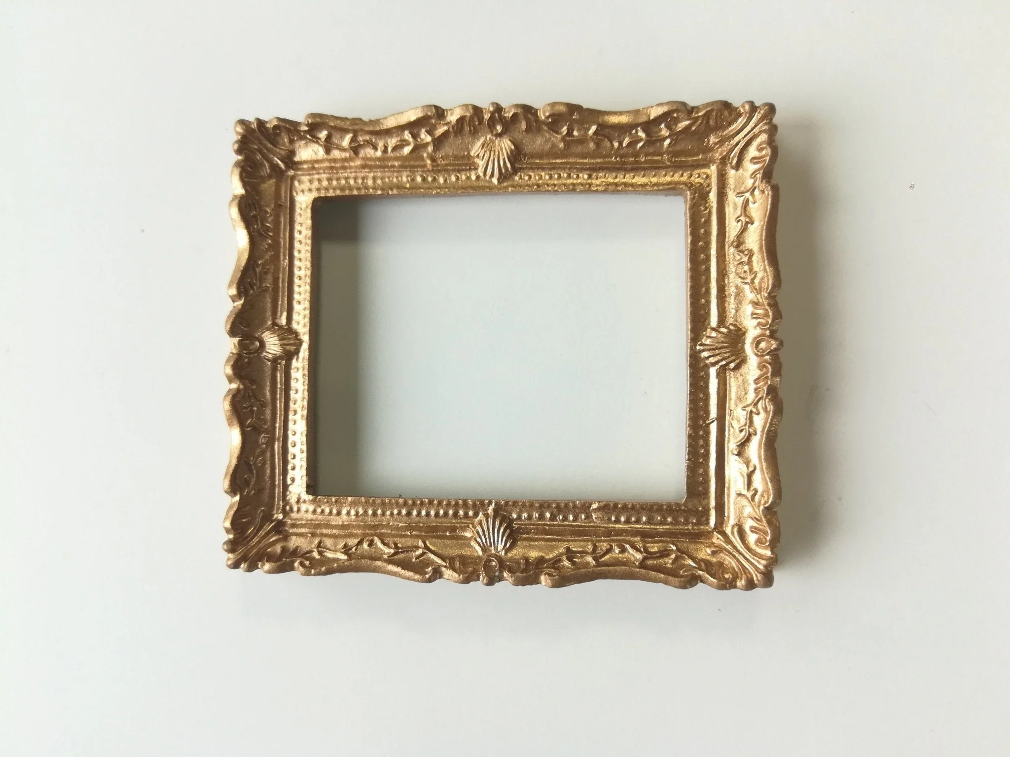 Dollhouse Miniature Picture Frame Large Fancy Gold for Painting 1:12 Scale Accessory - Image 2