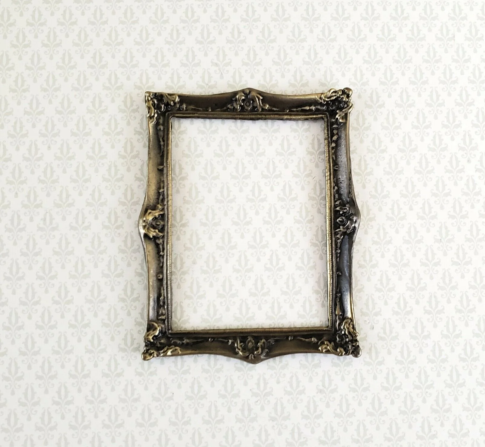 Dollhouse Miniature Picture Frame Metal Antique Bronze for Paintings 1:12 Scale