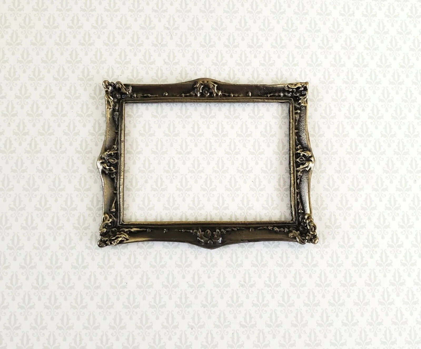 Dollhouse Miniature Picture Frame Metal Antique Bronze for Paintings 1:12 Scale - Image 2