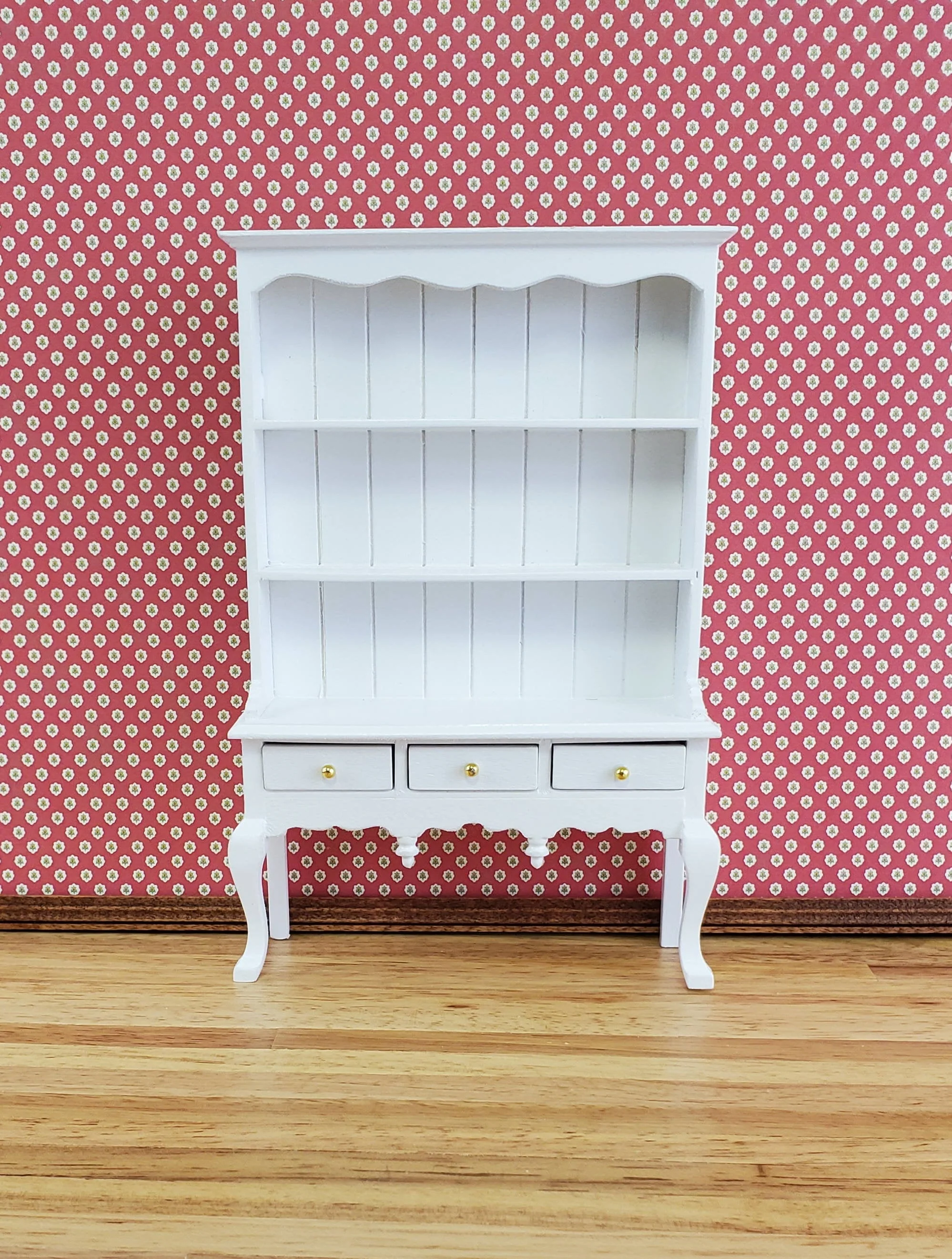 Dollhouse Miniature Queen Kitchen Cupboard Hutch White Anne Style 1:12 Scale Furniture - Image 3