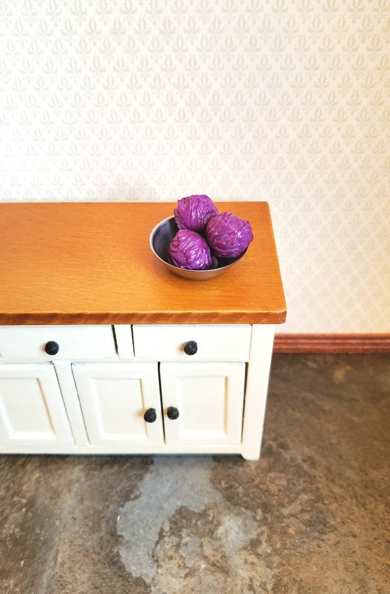 Dollhouse Miniature Red Cabbage 3 Heads 1:12 Scale Kitchen Food Vegetables - Image 2