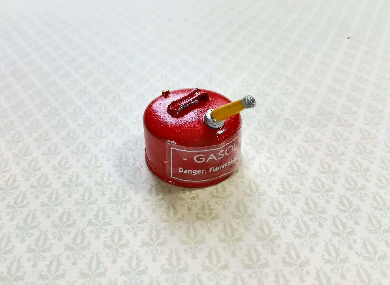 Dollhouse Miniature Red Gas Can Sir Thomas Thumb 1:12 Scale Vintage Style - Image 2