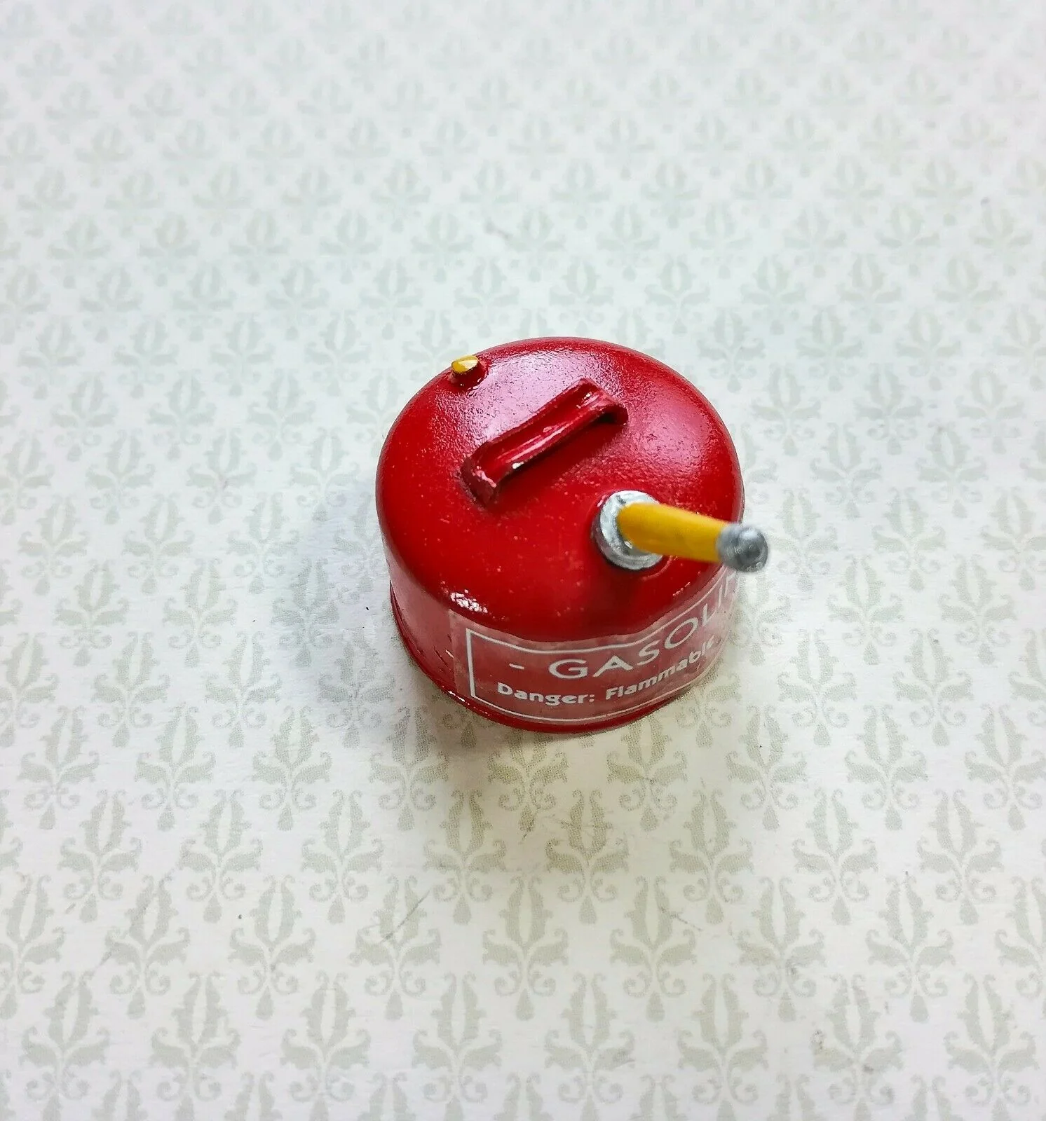 Dollhouse Miniature Red Gas Can Sir Thomas Thumb 1:12 Scale Vintage Style - Image 3