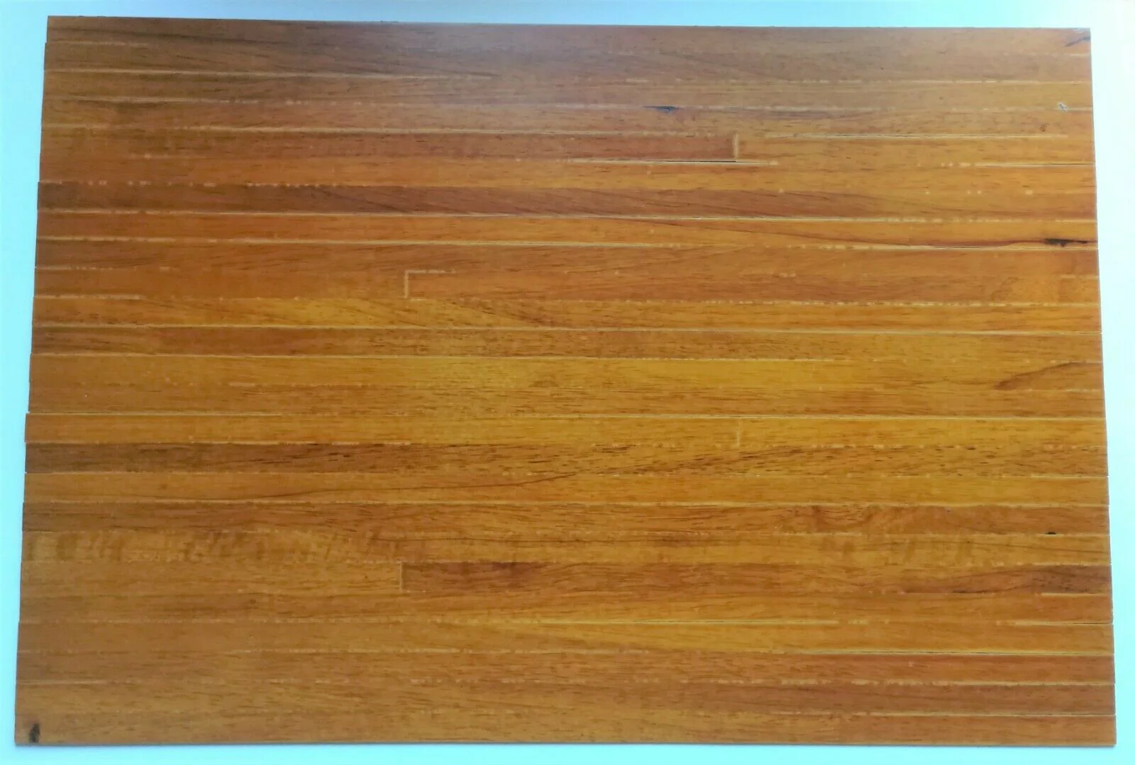 Dollhouse Miniature Red Oak Real Wood Flooring Wide Planks Gloss Finish 18" x 12