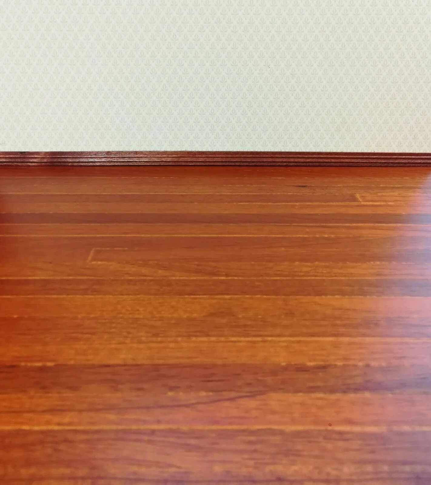 Dollhouse Miniature Red Oak Real Wood Flooring Wide Planks Gloss Finish 18" x 12 - Image 2