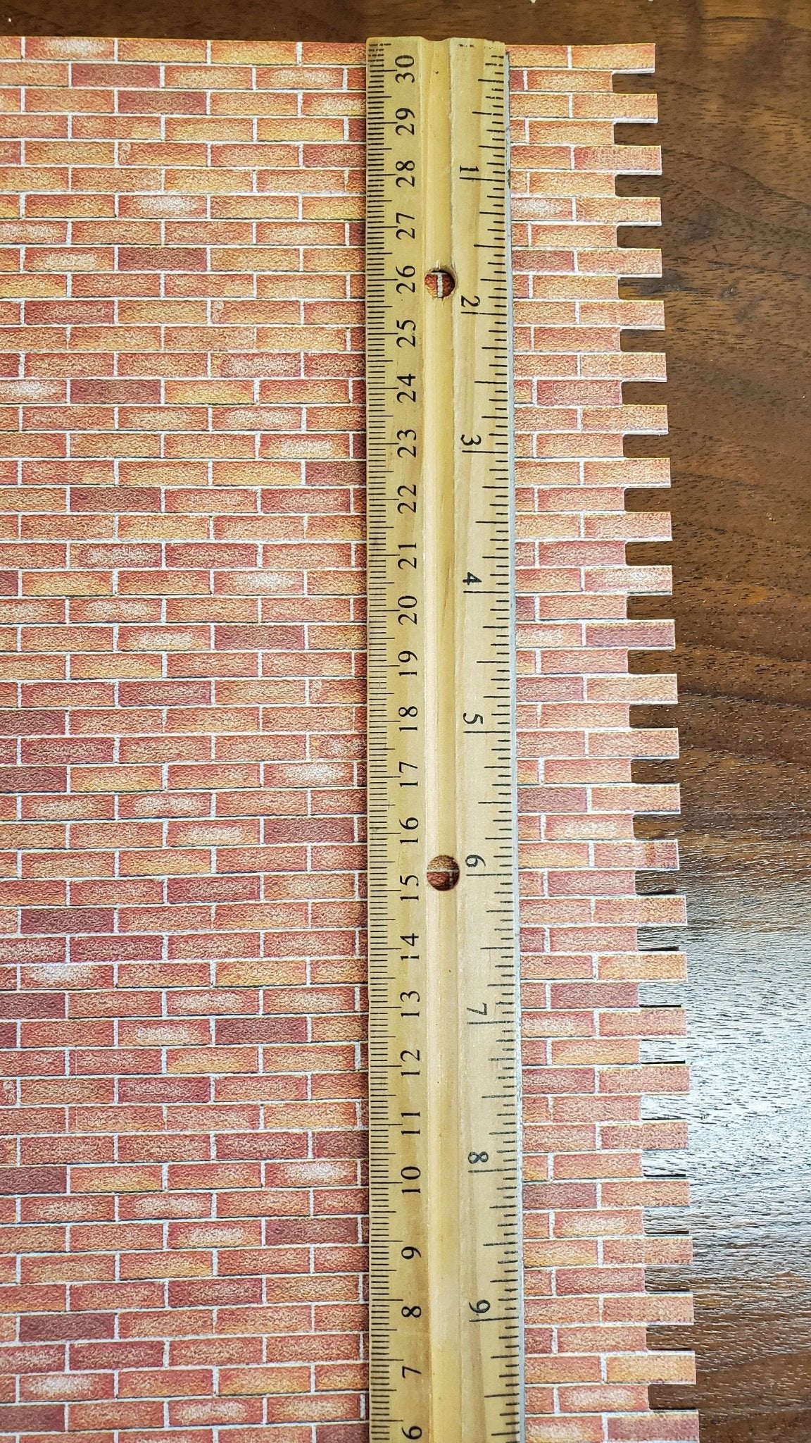 Dollhouse Miniature Red Orange Brick Seamless Embossed Paper 1:12 Scale World Model - Image 3