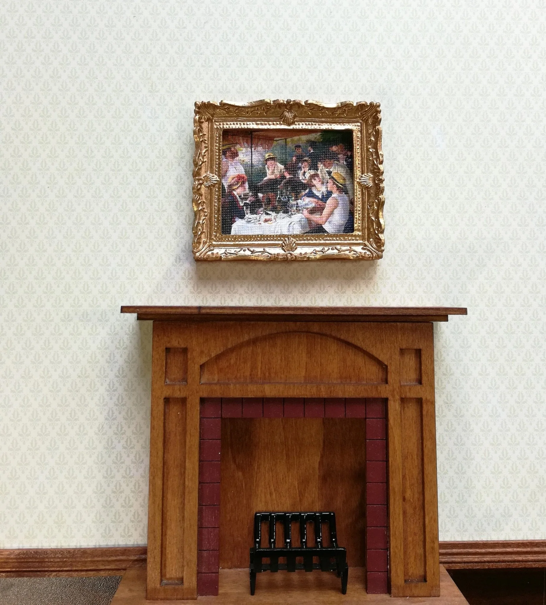 Dollhouse Miniature Renoir Luncheon of the Boating Party Frame Print on Canvas 1:12 Scale - Image 2