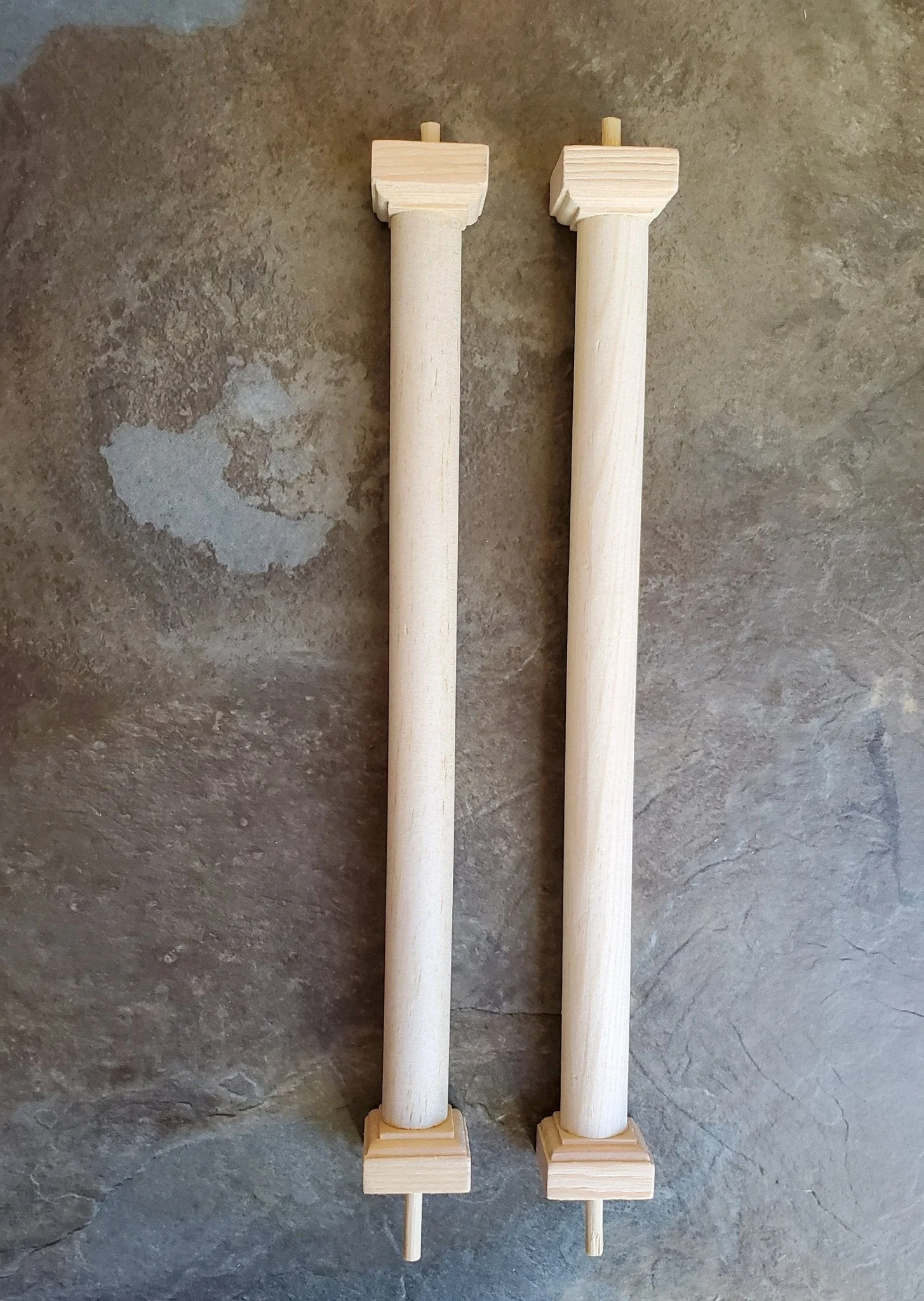 Dollhouse Miniature Round Columns Pillars 2 pieces 8 11/16" Tall 1:12 Scale