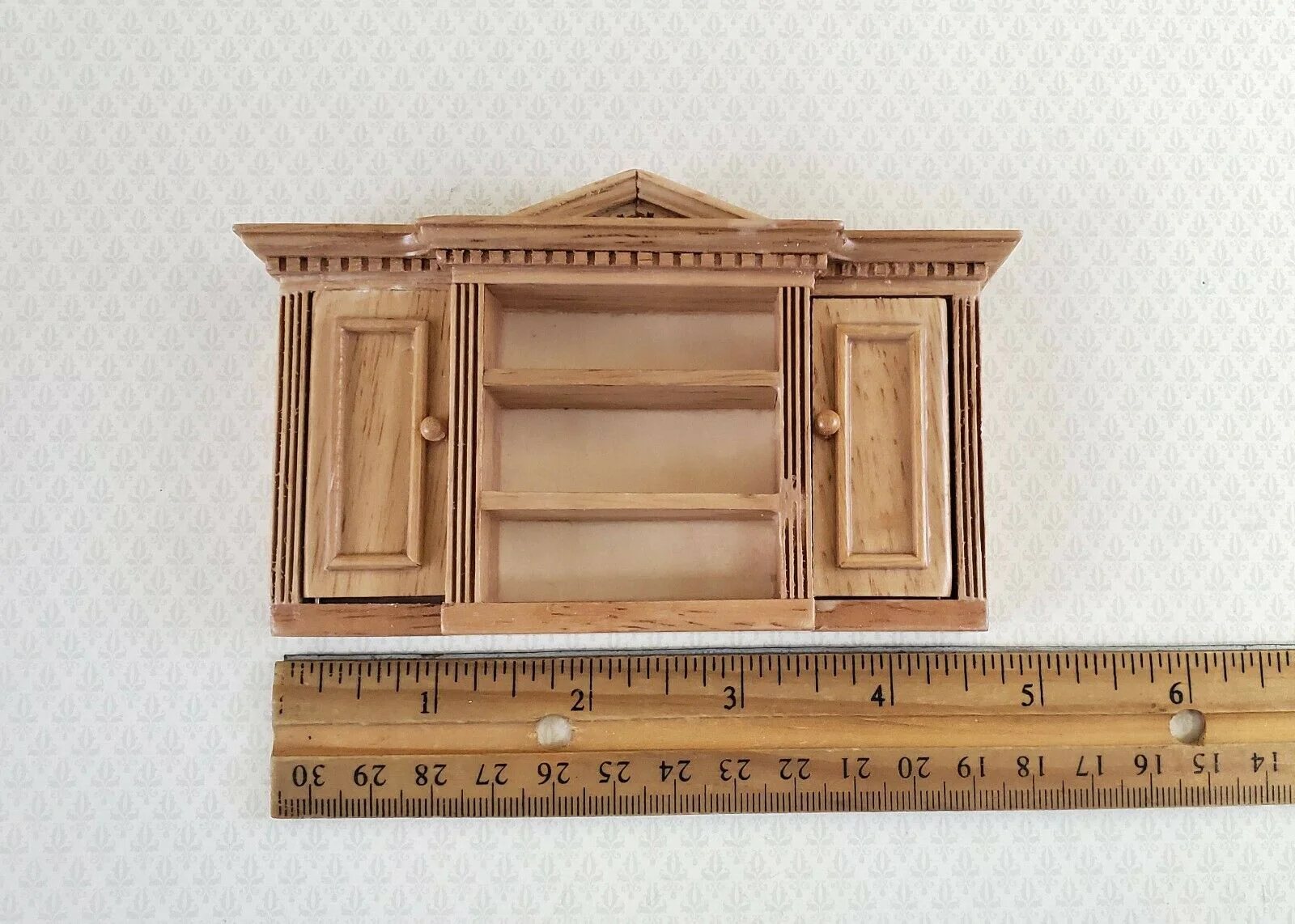Dollhouse Kitchen Shelf Cupboard Wood Light Oak 1:12 Scale Miniature Furniture - Image 4