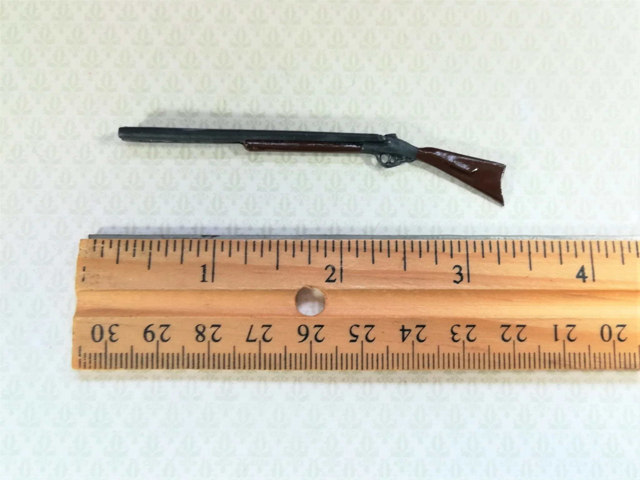 Dollhouse Miniature Shotgun Double Barrel 1:12 Scale Painted Metal 3" - Image 2