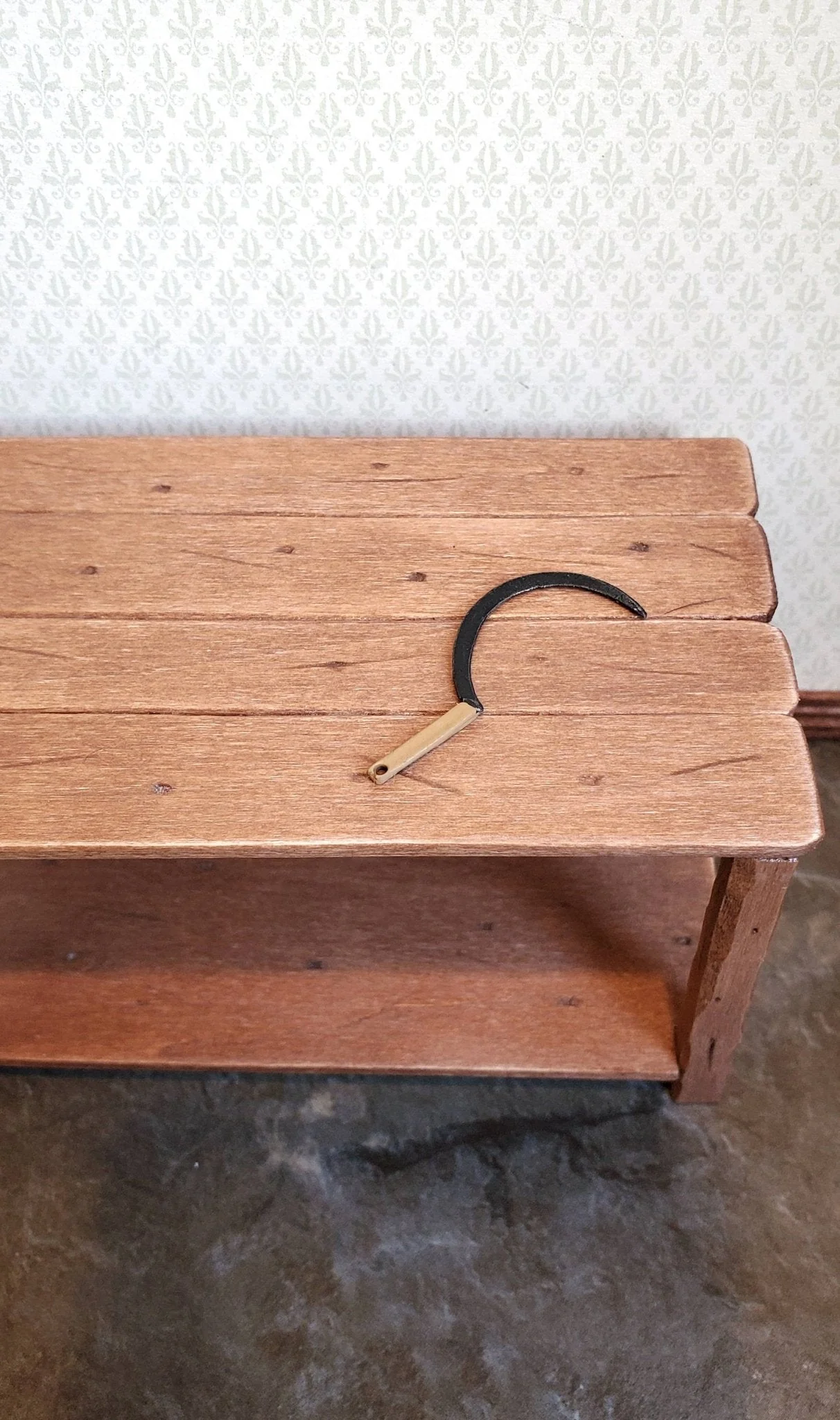 Dollhouse Miniature Sickle Reaping Hook Farm Harvesting Tool 1:12 Scale Metal - Image 2