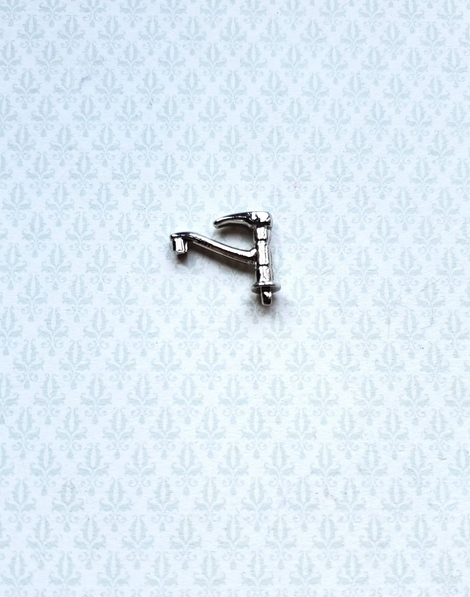 Dollhouse Miniature Silver Faucet Tap for Kitchen or Bathroom Sink 1:12 Scale
