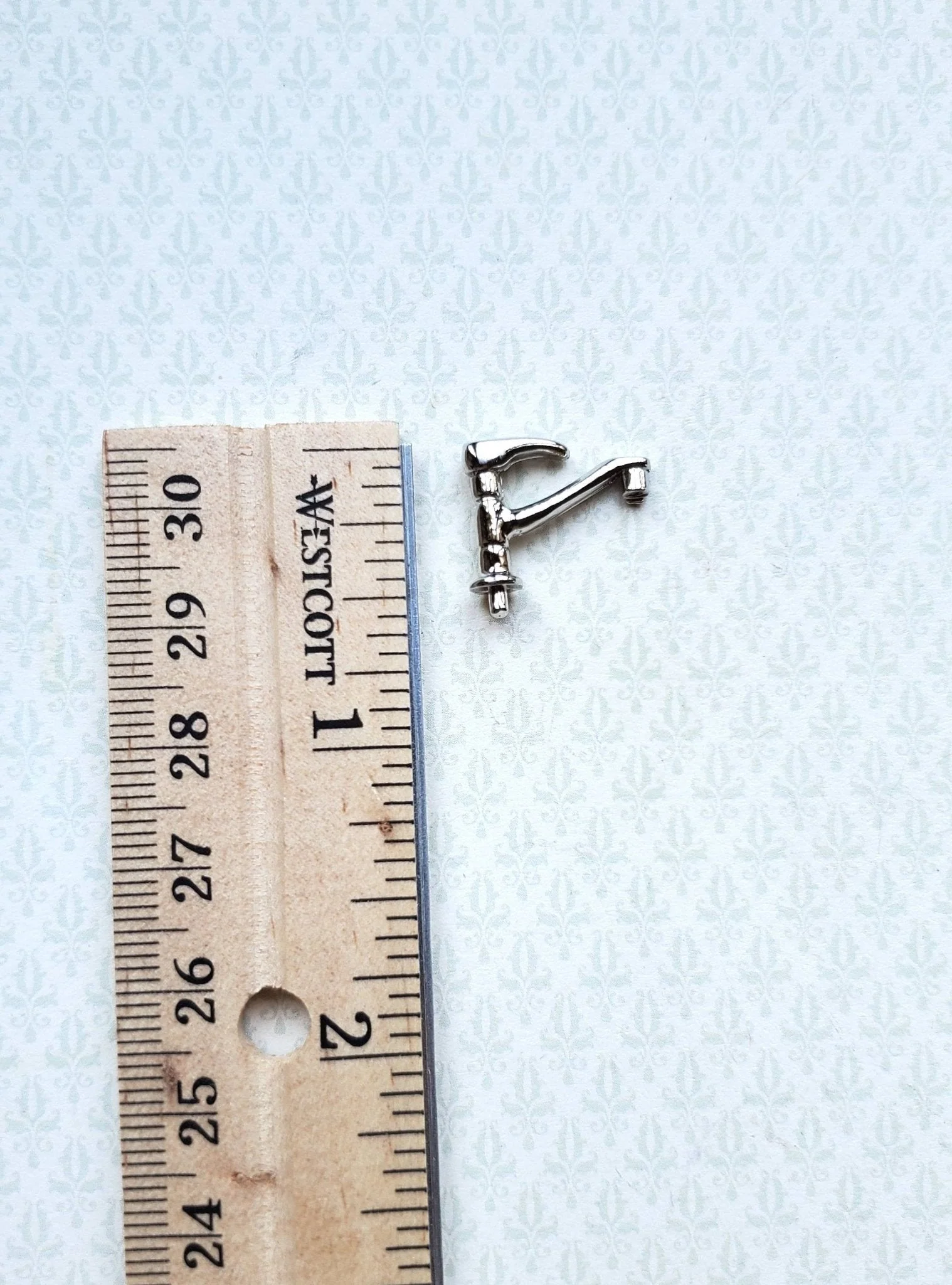 Dollhouse Miniature Silver Faucet Tap for Kitchen or Bathroom Sink 1:12 Scale - Image 2