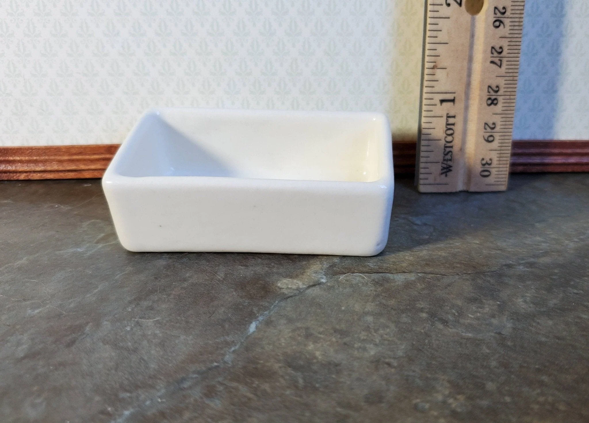 Dollhouse Miniature Sink Belfast Butler Farmhouse Style Large Cream 1:12 Scale Ceramic - Image 5
