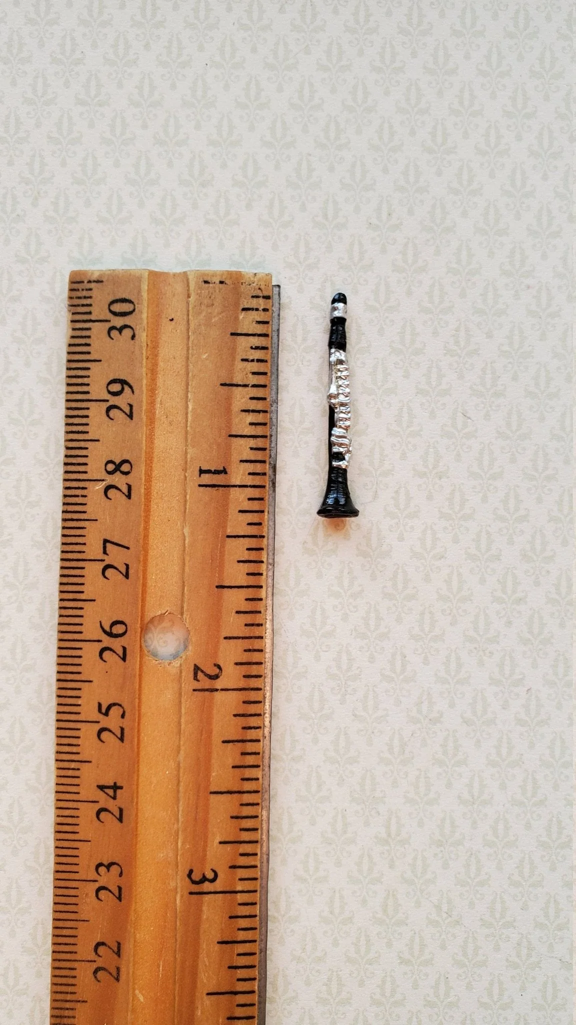 Dollhouse Miniature Small Clarinet 1 1/8" 1:12 or Half Scale Instrument - Image 2