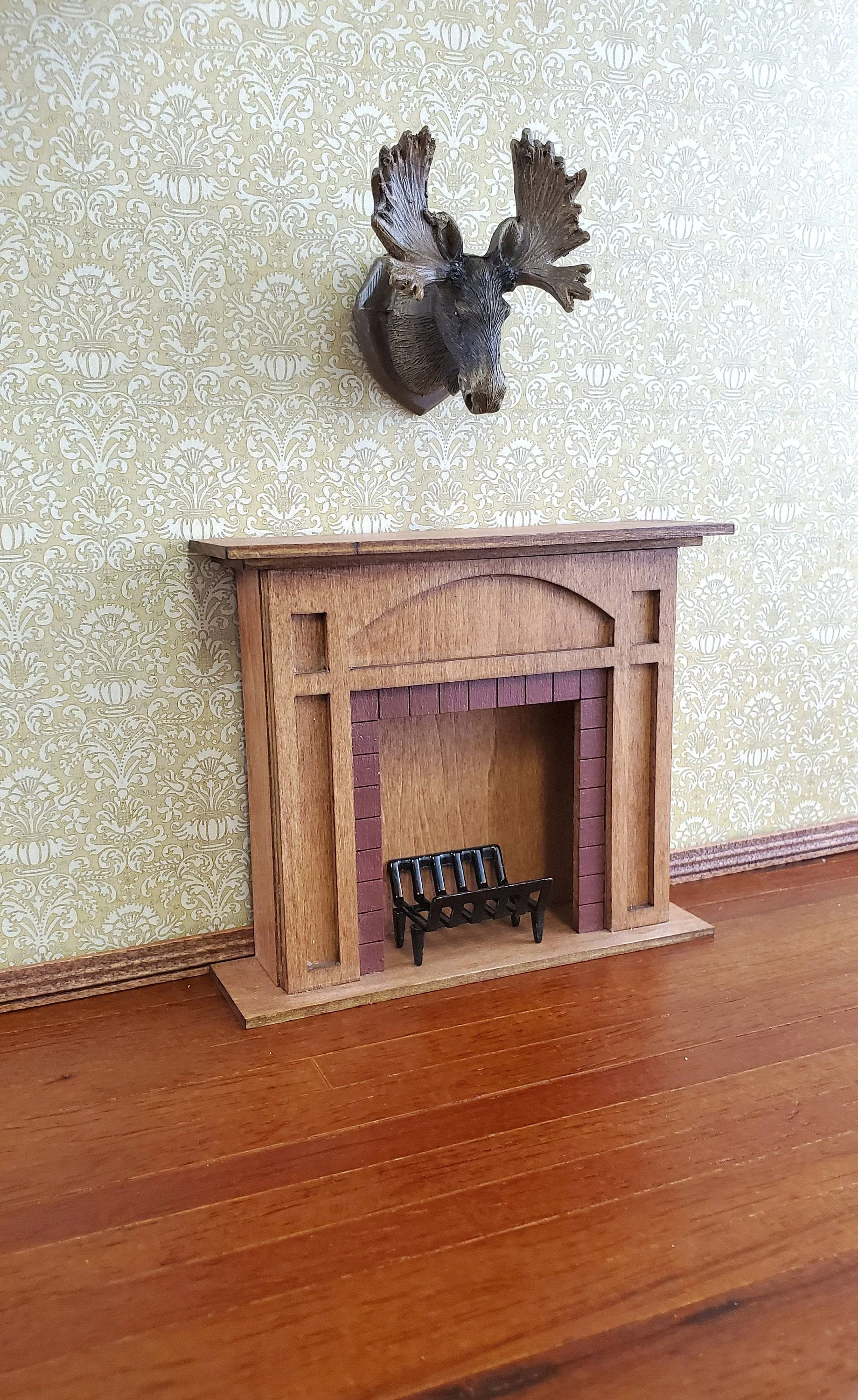 Dollhouse Miniature Small Moose Head Wall Trophy Mounted 1:12 or 1:24 Scale Reutter - Image 3