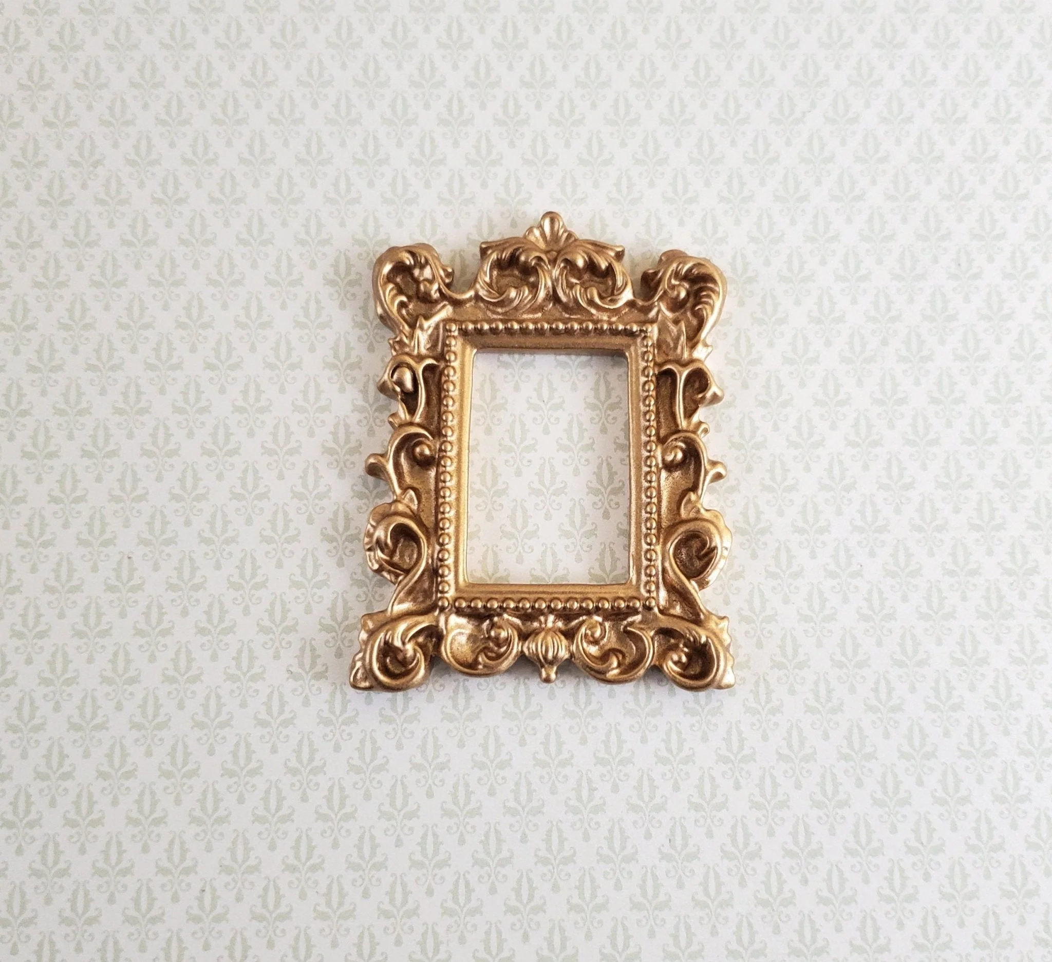 Dollhouse Miniature Small Picture Frame Fancy Gold for Paintings 1:12 Scale B0432