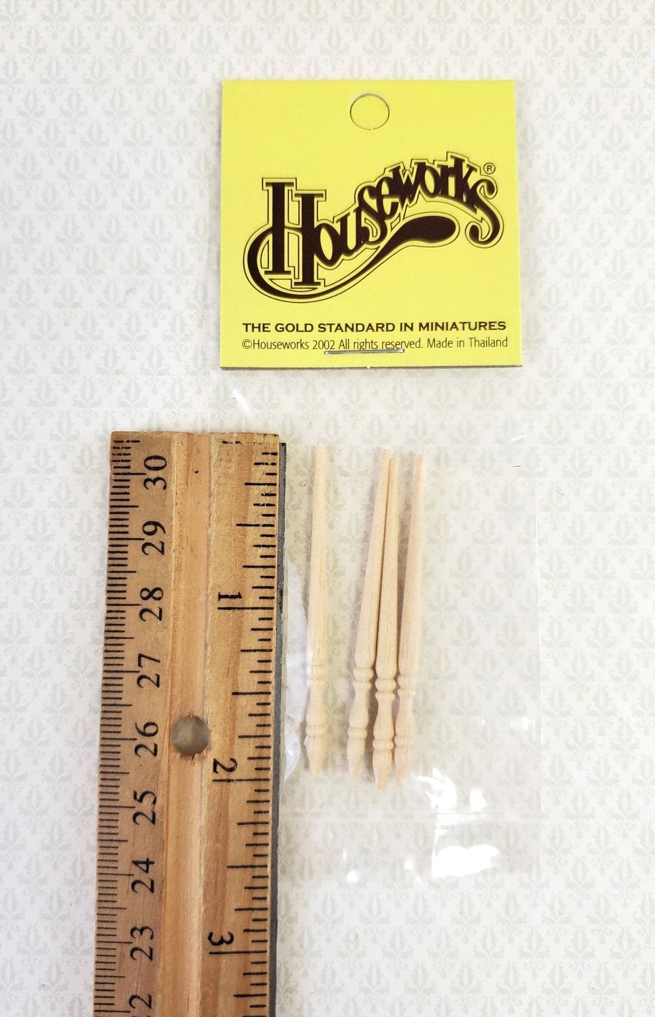 Dollhouse Miniature Spindles Furniture Legs or Posts Wood 4 Pieces 1:12 Scale 2" HW12014 - Image 2