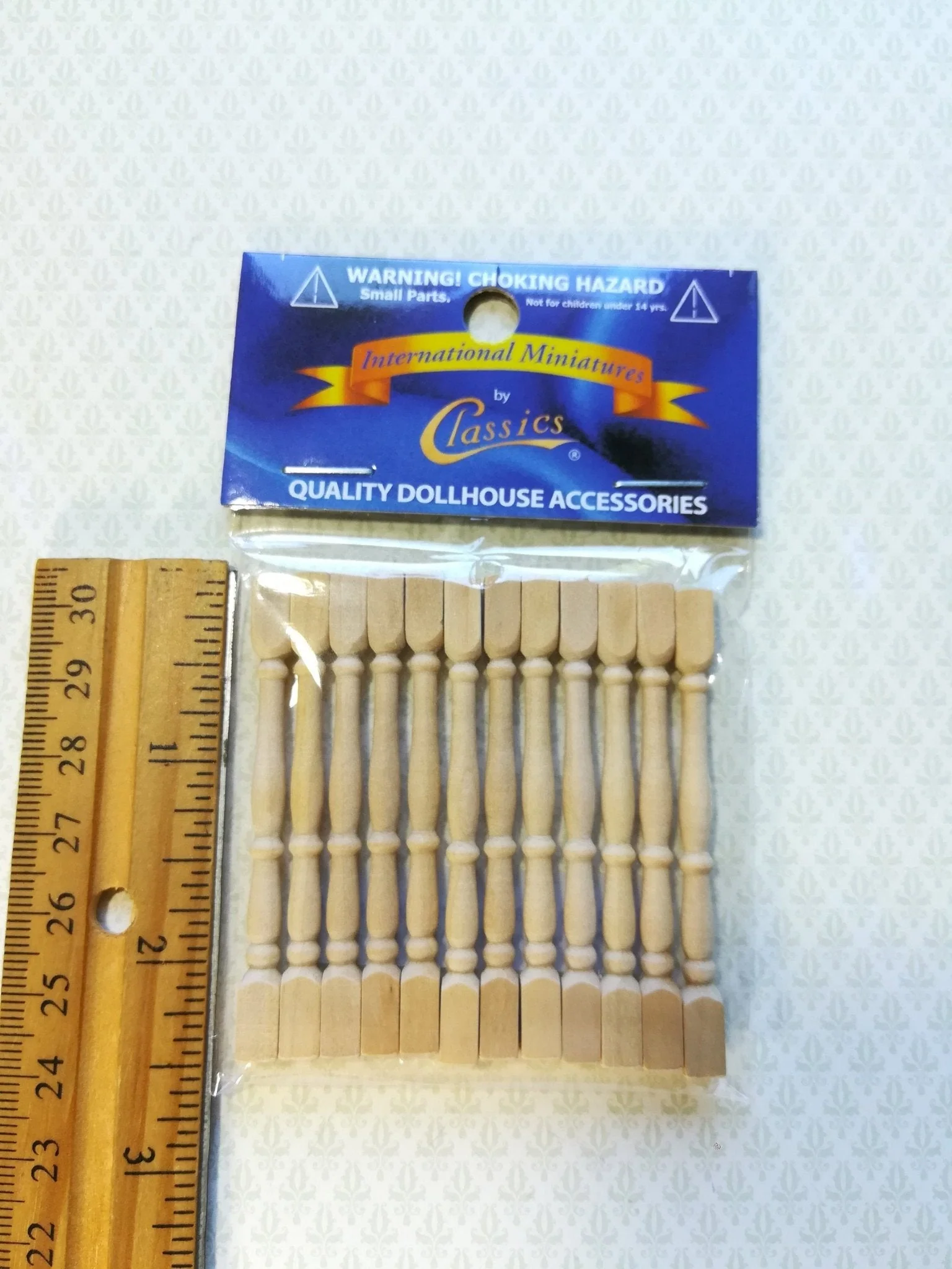 Miniature Spindles Balusters Square Ends 1:12 Scale Dollhouse DIY 2 7/16" Tall - Image 2