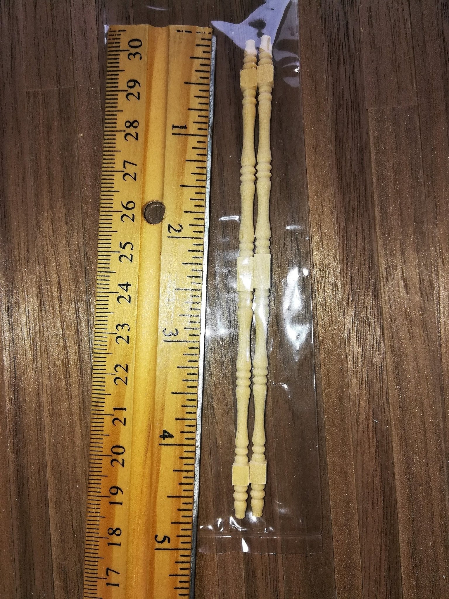 Dollhouse Miniature Spindles Tall Wood 2 Pieces 1:12 Scale 4 3/4" Long HW12022 - Image 3