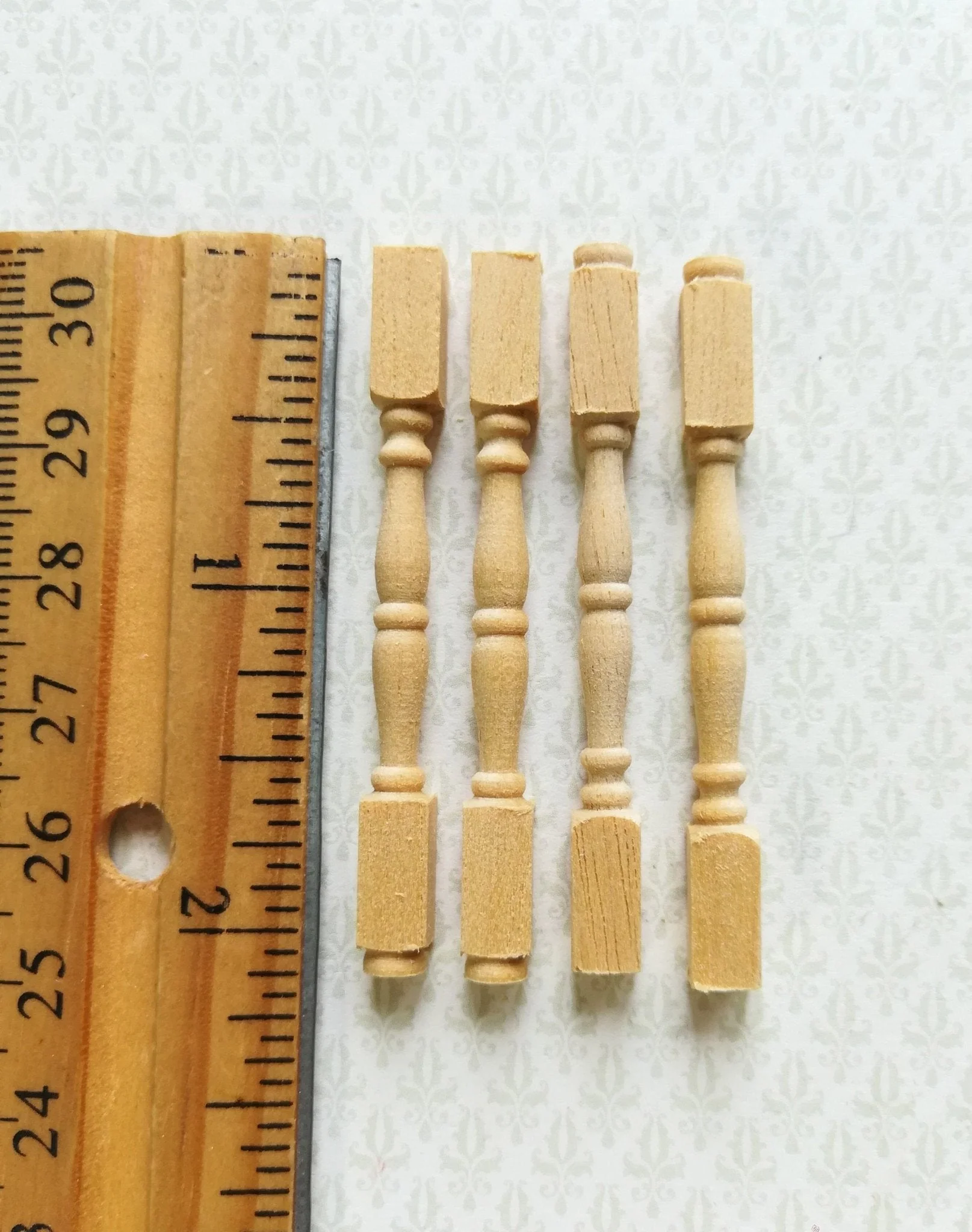 Dollhouse Miniature Spindles Wood Table Legs 4 Pieces 1:12 Scale 2 1/8" Long - Image 3