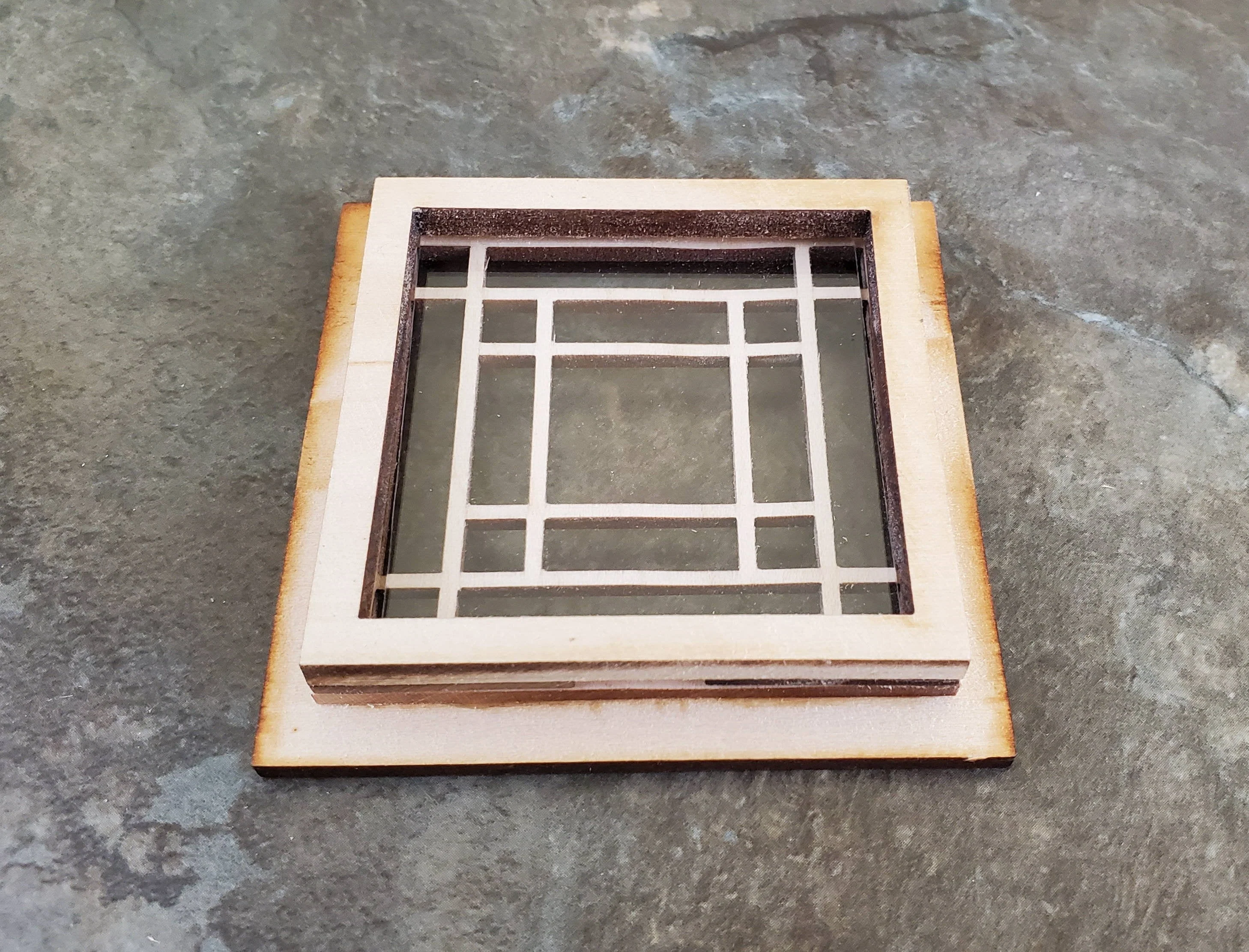 Dollhouse Miniature Square Window Prairie Style fits 2.5" opening 1:12 Scale - Image 3