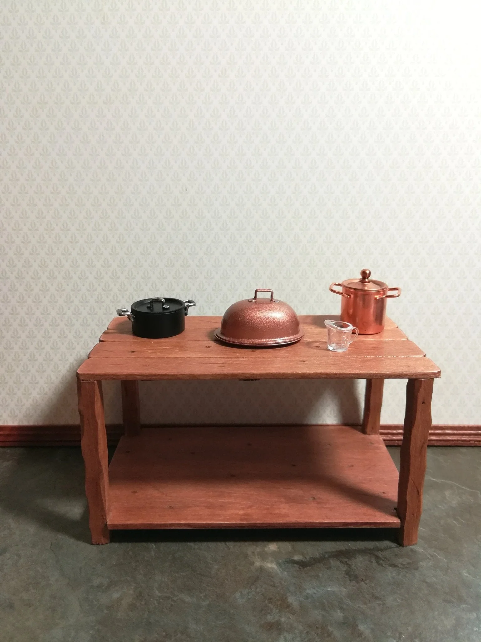 Dollhouse Miniature Stock Soup Pot Large Copper with Removable Lid 1:12 Scale - Image 3