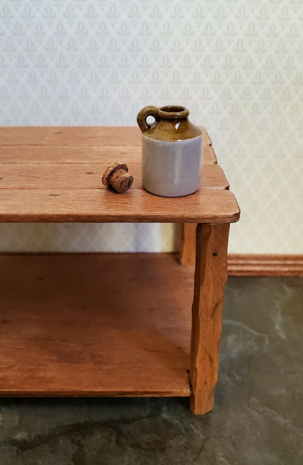 Dollhouse Miniature Stoneware Jug Cork Demijohn Crock 1:12 Scale Handmade 20mm - Image 2