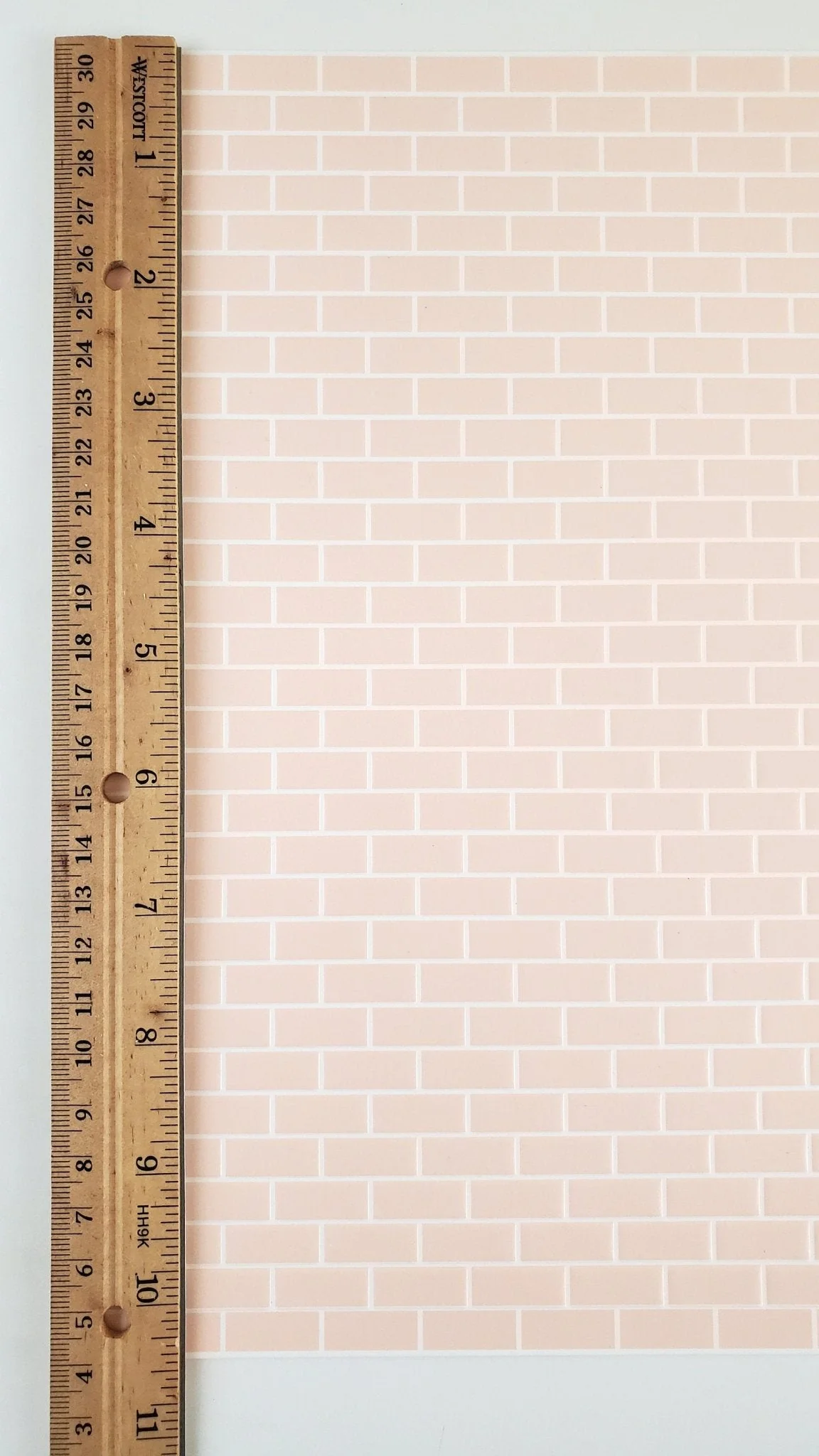 Dollhouse Miniature Subway Wall Tile Pink Embossed 1:12 Scale World Model - Image 3