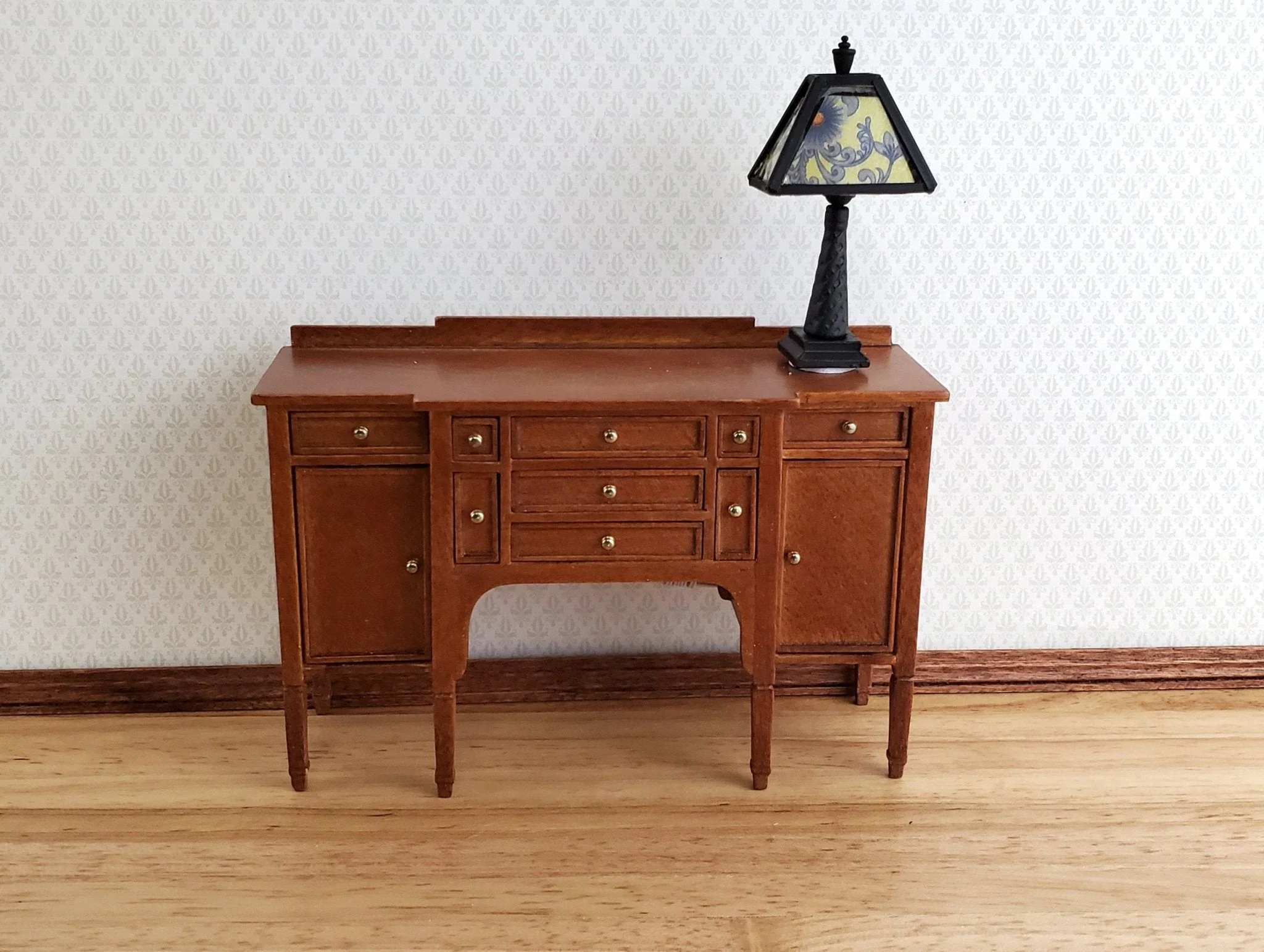 Dollhouse Miniature Table Lamp Arts & Crafts Craftsman Style 1:12 Scale 12 volt - Image 3