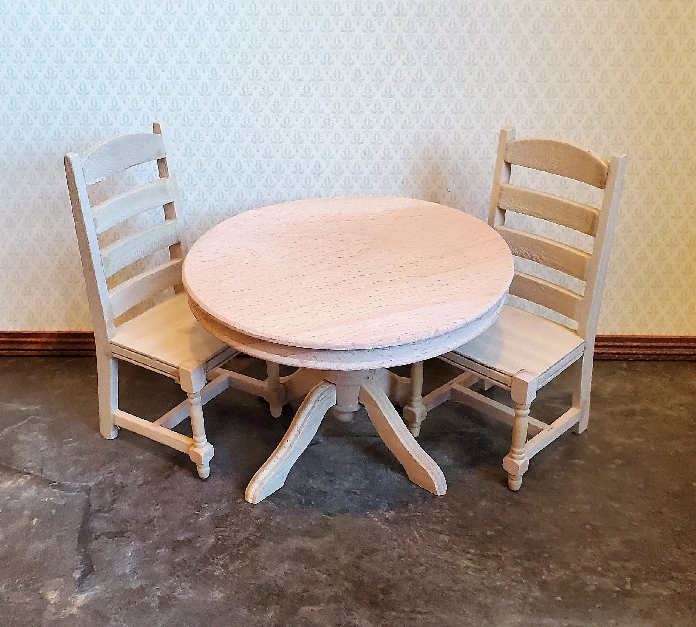 Dollhouse Miniature Table Round Pedestal Unfinished 1:12 Scale Kitchen Dining Room - Image 3