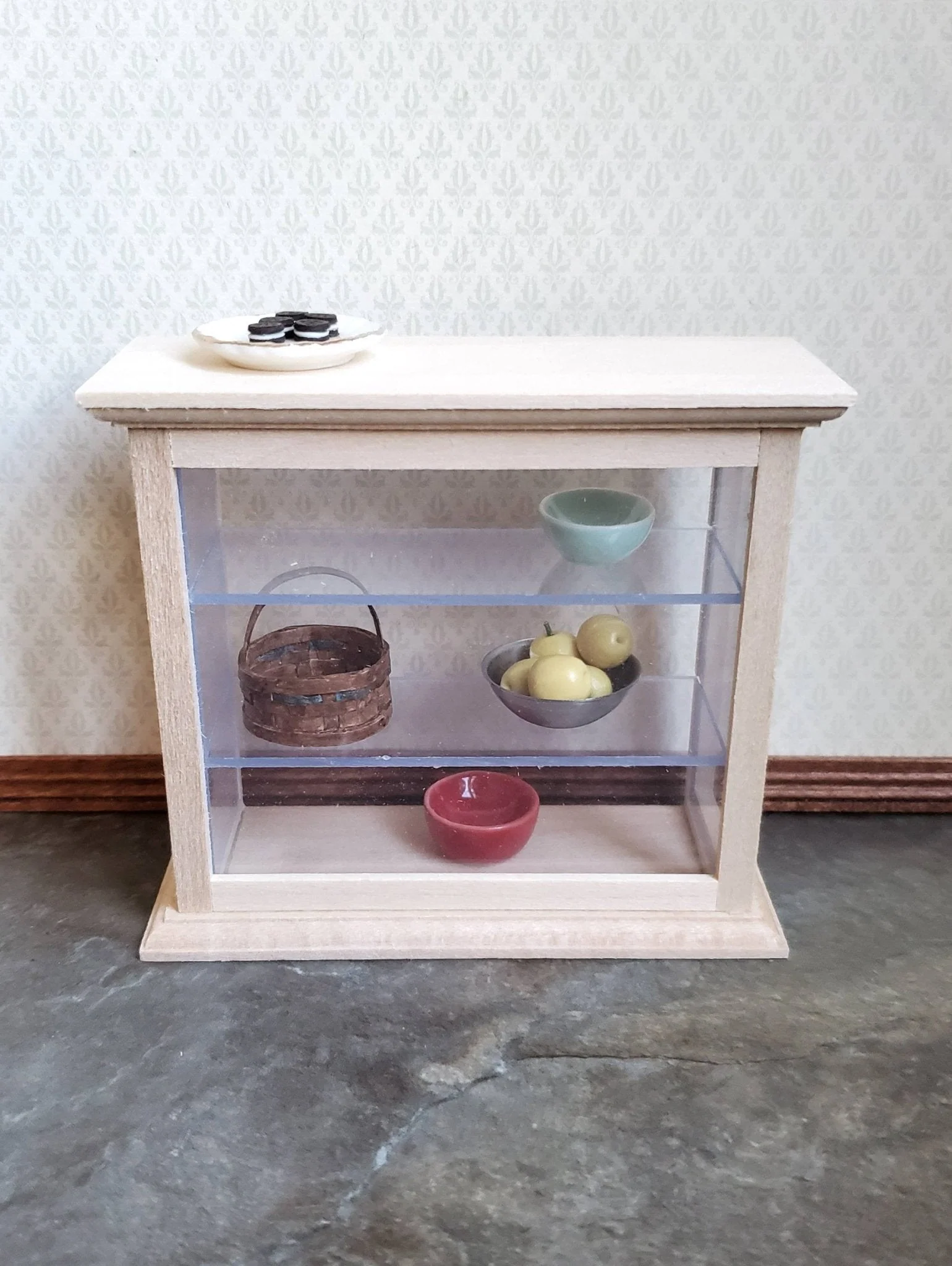 Dollhouse Miniature Tall Counter for Store or Shop Shelves 1:12 Scale Furniture Unfinished - Image 4