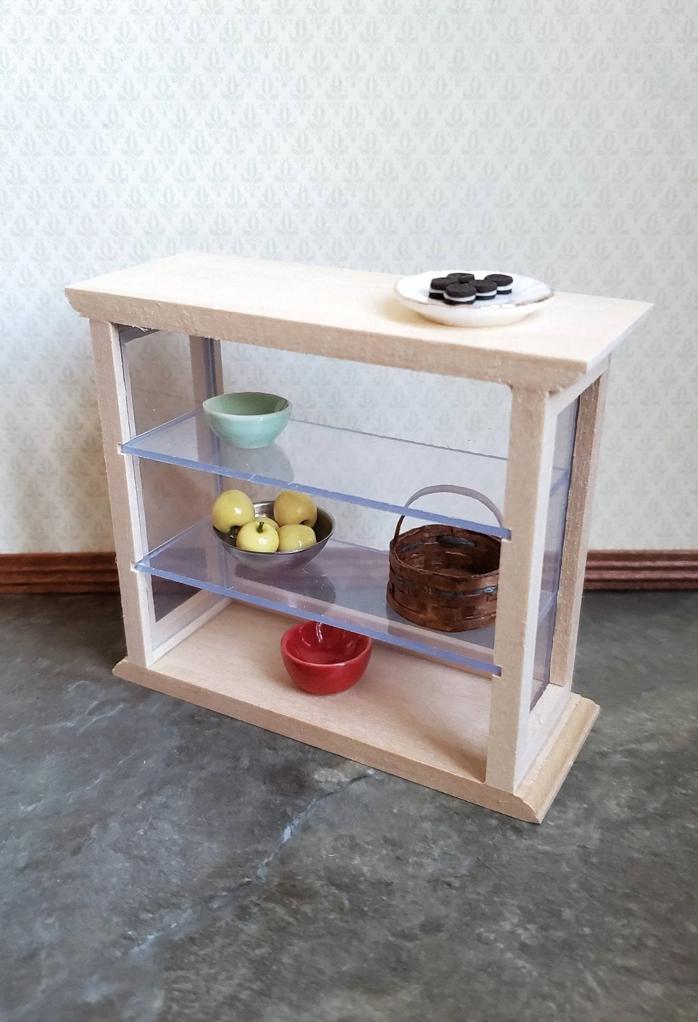 Dollhouse Miniature Tall Counter for Store or Shop Shelves 1:12 Scale Furniture Unfinished - Image 5