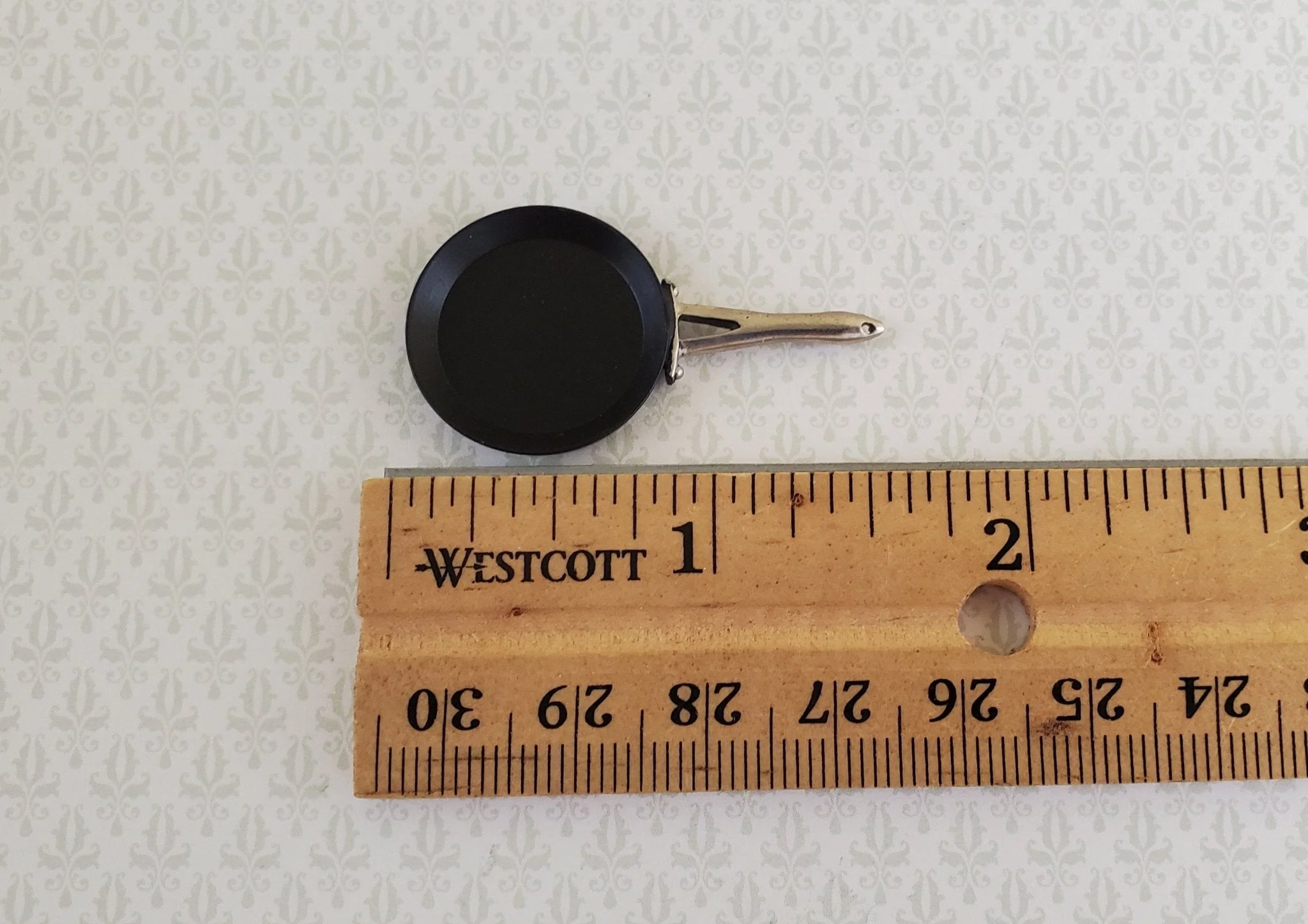 Dollhouse Miniature Teflon Pan Round Black Medium Size 1:12 Scale Modern Kitchen - Image 2