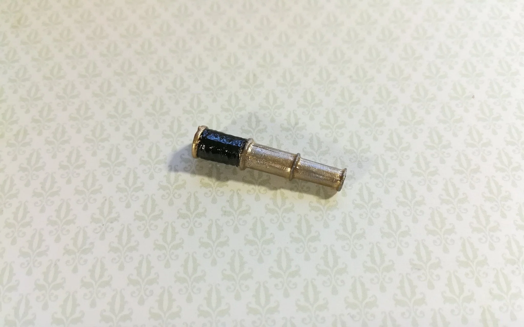 Dollhouse Miniature Telescope Gold & Black Metal 1:12 Scale