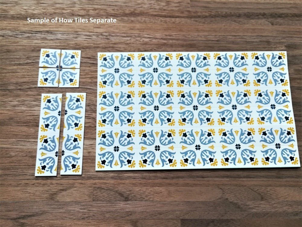 Dollhouse Miniature Tile Floor Sheet Blue/Green Ivy Clover 1:12 Scale World Model - Image 4