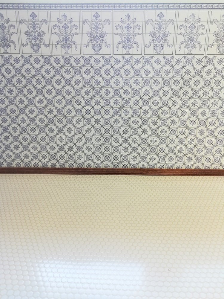 Dollhouse Miniature Tile Flooring Faux White Hexagon Textured 1:12 Scale for Kitchen or Bathroom - Image 3