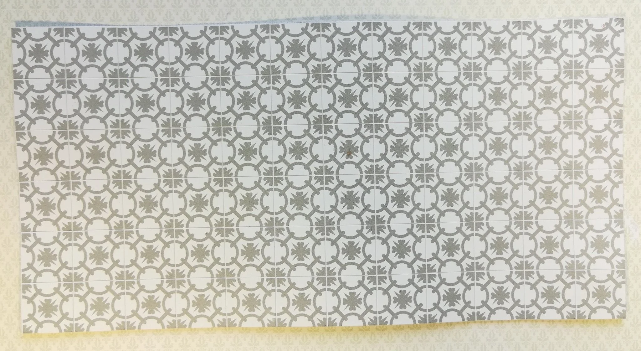 Dollhouse Miniature Tile Flooring Sheet Gray & White 1:12 Scale Break Off Pieces