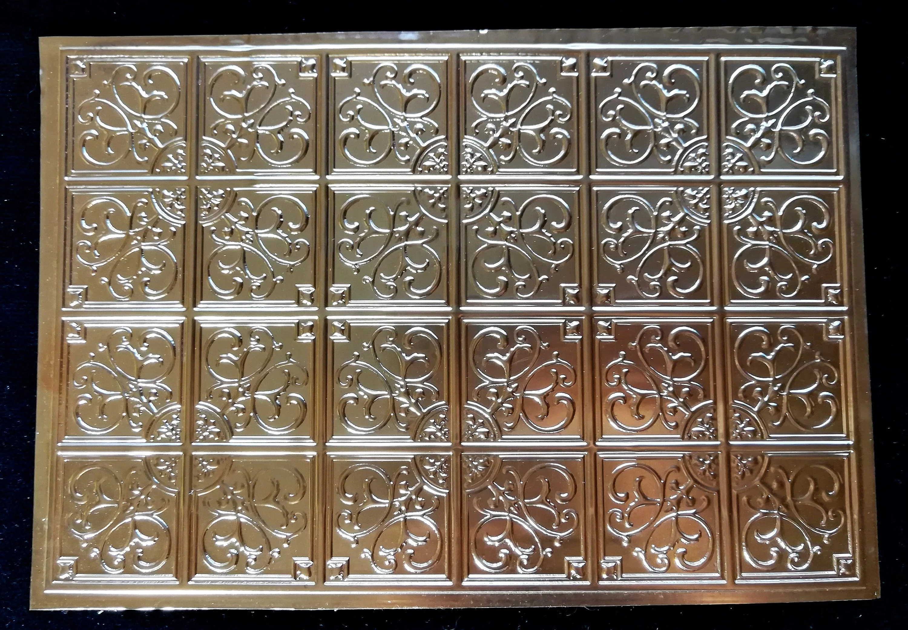 Dollhouse Miniature Tin Ceiling Embossed Real Copper 1:12 Scale 9.5" x 6.25" Art Nouveau
