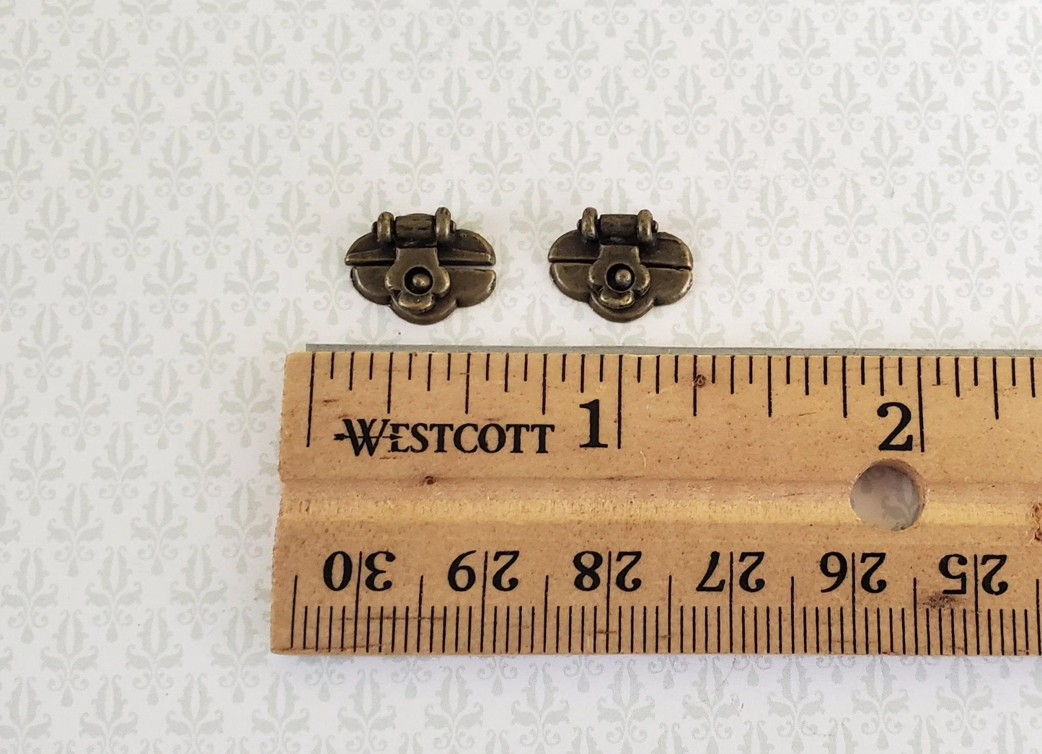 Dollhouse Miniature Trunk Lock 2 Sets Antique Brass Style 1:12 Scale Accessory - Image 3