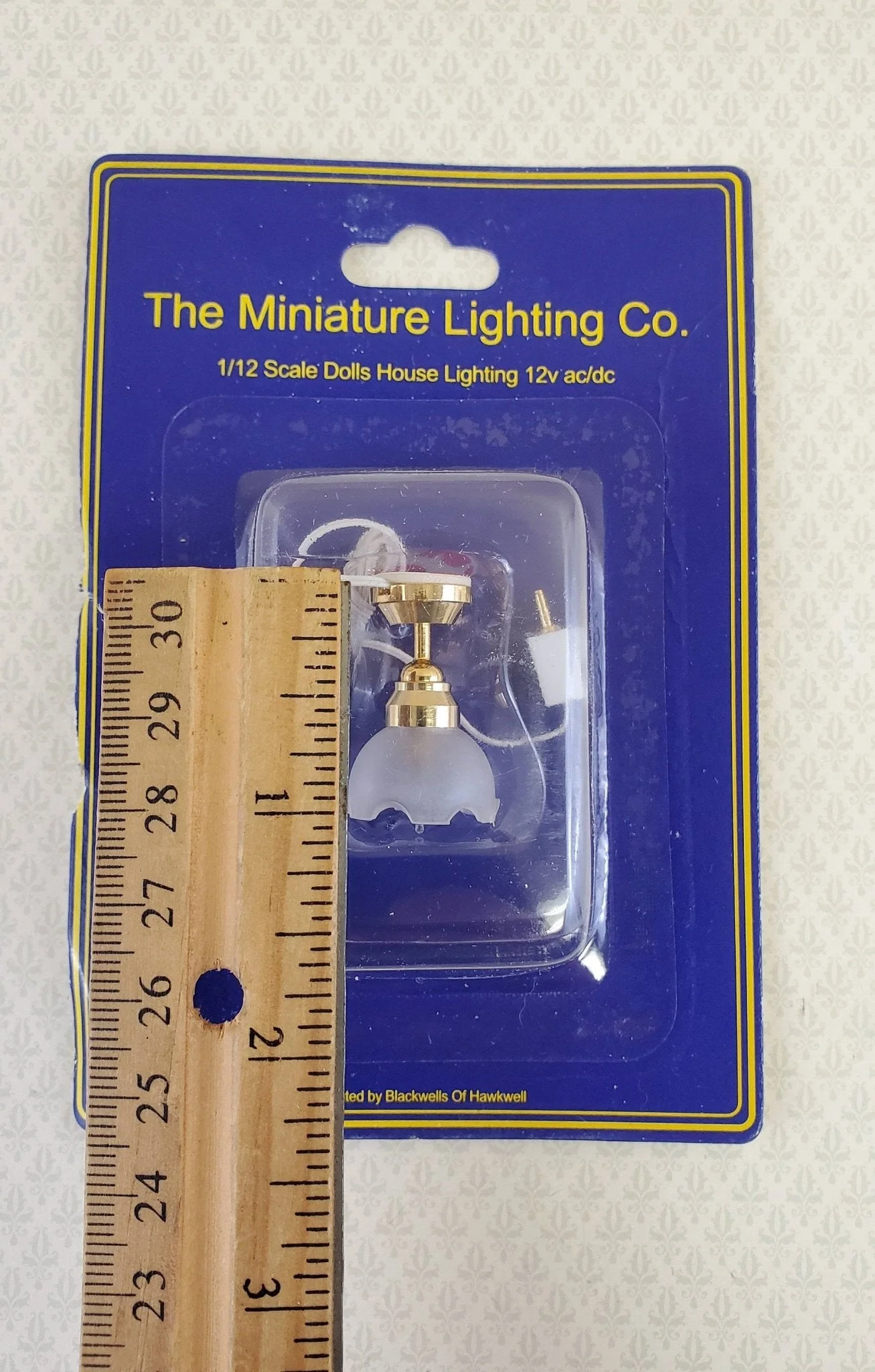 Dollhouse Miniature Tulip Ceiling Light Hanging Electric 1:12 Scale 12 Volt 1 1/8" - Image 2