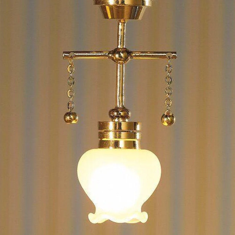 Dollhouse Miniature Tulip Ceiling Light Large Hanging Electric 1:12 Scale 12 Volt