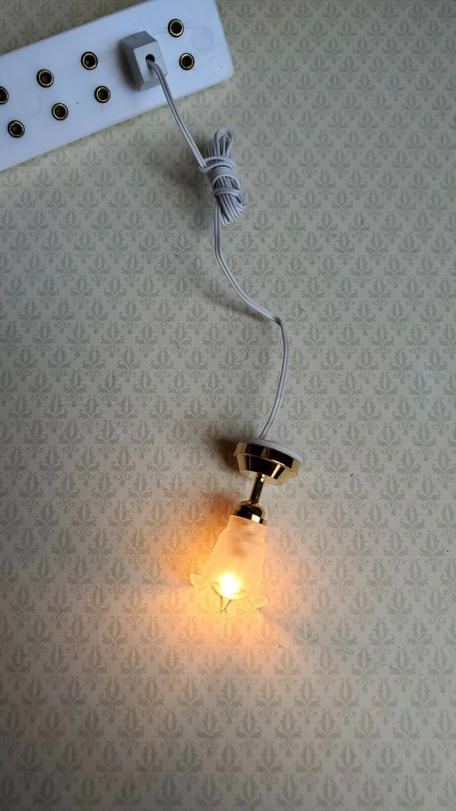 Dollhouse Miniature Tulip Ceiling Light Small Hanging Electric 1:12 Scale 12v - Image 4