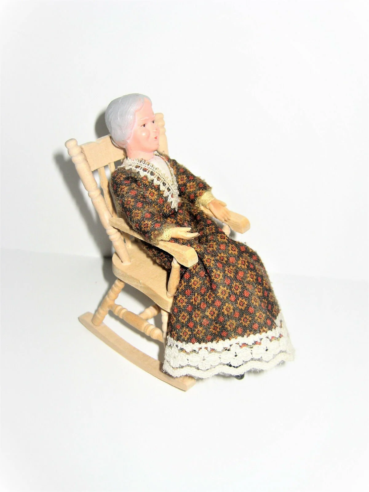 Dollhouse Miniature Unfinished Rocking Chair 1:12 Scale Furniture - Image 2