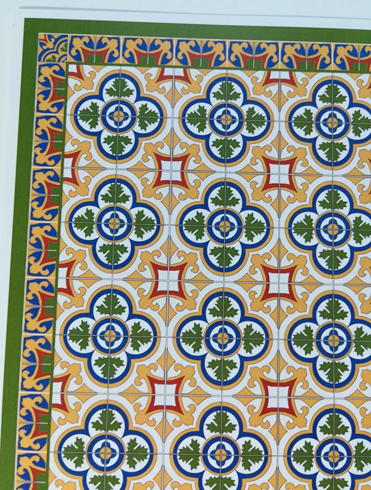 Dollhouse Victorian Tile Large Flooring Sheet Card Stock 1:12 Scale World Model - Image 2