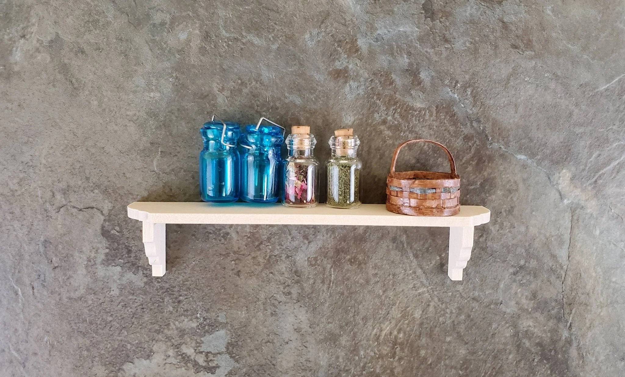 Dollhouse Miniature Wall Shelf Large Unfinished 1:12 Scale 4 3/8" - Image 5